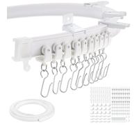Tenda da soffitto flessibile pieghevole da 5 m, montaggio a soffitto curvo, divisorio per tenda, binario per tenda, supporto per tenda a soffitto, per finestre a forma di L/U