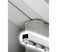 Tenda da soffitto regolabile da 270 cm, tende invisibili per balcone, soggiorno e ospedale, aste da incasso in lega di alluminio, elegante soluzione decorativa bianca