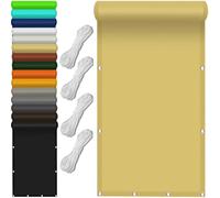 Tenda da Sole 250x370cm con Protezione 98% Uv, Idrorepellente e Antivento, Robusto e Stabile Rete Ombreggiante Esterni per Esterno, Giardino, Terrazzo, Balcone, Giallo sabbia