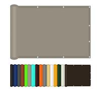 Tenda da Sole 3 x 3.7 m Protezione Solare Vela Ombreggiante Impermeabile con Occhielli e Corda per Patio Esterno, Terrazza, Carport, Sabbia, Cachi