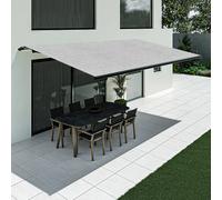 Tenda da sole 6x4 metri, grigio chiaro, modello Basic senza cassonetto, con manovella, configurazione individuale