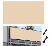 Tenda da Sole 70 x 220 cm Protezione Della Privacy Frangivento in,Anti-Uv Balconi Rete Protezione Solare con Fascette per Ringhiera, Color Crema