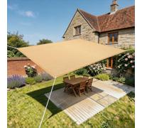 Tenda da Sole 840 x 880 cm Protezione Dai Raggi UV Vele Ombreggianti, Tenda a Vela con Occhielli per Esterno, Giardino, Terrazzo, Balcone, Color Crema