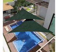 Tenda da Sole 850 x 850 x 850 cm Traspirante HDPE Protezione UV con Anelli a D e Corde Tenda Parasole Esterno a Vela Telo Ombra con Occhielli per Cortile, Pergolato, Verde Scuro