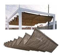 Tenda da sole a baldacchino retrattile per esterni, copertura per pergola, veranda, giardino, terrazza, marrone (larghezza 3 x lunghezza 15 m)