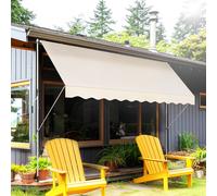 Tenda da Sole a Bracci 4x1.2m con Manovella e Struttura Telescopica, Cachi