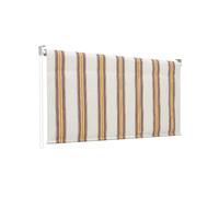 Tenda da Sole a Caduta 150x250 cm con Rullo in Alluminio, Parasole Esterno a Righe Beige, Attacco Soffitto Incluso