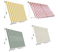 Tenda da Sole a Caduta 250X250CM da Balcone Senza Cassone con Mantovana e Asta