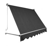 Tenda da Sole a Caduta 250X250cm da Balcone Senza Cassonetto con Mantovana Braccetti e Manovella Tessuto Poliestere 280 g/m² Struttura in Alluminio Avvolgibile Colore ANTRACITE
