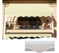 Tenda da sole a caduta 300x250 cm Beige tinta unita, con braccetti e mantovana per balcone esterno, tessuto impermeabile 280gr/mq