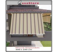 TENDA DA SOLE A CADUTA BALCONE BRACCETTI 80 CM 300 x 245 CM VARI COLORI