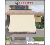 TENDA DA SOLE A CADUTA BALCONE BRACCETTI 80 CM 300 x 245 CM VARI COLORI