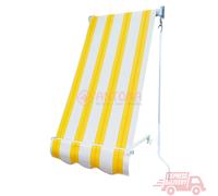 Tenda da sole a caduta senza cassone giallo/bianco 1x2,5 mt per soffitto parete