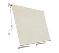 Tenda da Sole a Caduta Senza Cassonetto con Braccetti Asta e Mantovana Tenda da Balcone Esterno 250X250cm Telo Resistente al Sole e impermeabile Fissaggio a Parete o Soffitto Colore Beige