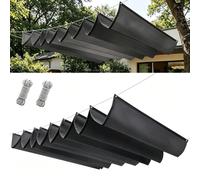 Tenda da Sole a Onda Retrattile 200 x 475 cm Parasole Idrorepellente e Antivento Robusto e Stabile Impermeabile Tenda da Sole per Patio Piscina Serra Sabbia Party, Grigio Scuro