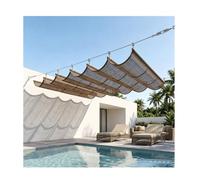 Tenda da sole a onda retrattile a forma di U, rete parasole resistente ai raggi UV in HDPE, for pergola da giardino con protezione solare esterna
