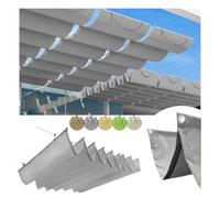 Tenda da Sole a Onde Retrattile Impermeabile - Protezione UV 95% con Occhielli, per Pergola, Terrazzo, Giardino, Gazebo (Grigio,2 * 2 m (BxL))