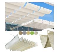 Tenda da Sole a Onde Retrattile Impermeabile - Protezione UV 95% con Occhielli, per Pergola, Terrazzo, Giardino, Gazebo (Bianco,2 * 3 m (BxL))