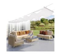 Tenda da sole a onde retrattili, 1,8 m x 9 m, tenda a vela scorrevole flessibile per esterni per giardino e patio, elegante soluzione di protezione UV e privacy