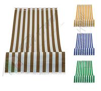 Tenda da Sole a Righe per Balcone Veranda o Terrazzo con Anelli e Ganci Tessuto Resistente da Esterno Misura cm 140x300 Colore Marrone