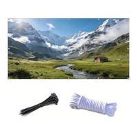 Tenda da sole a scelta di colori, 1 x 2 m, decorazione per balcone, protezione solare, poster da giardino personalizzato, protezione solare personalizzabile, per esterni, le seconde Alpi