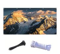 Tenda da sole a scelta di colori, per la privacy, per balcone, protezione solare, poster da giardino personalizzati, per esterni, 2 x 4 m, le Alpi