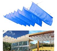 Tenda da sole a scomparsa impermeabile, a forma di onda per balcone, terrazza e giardino, protezione dai raggi UV, blocca la luce solare e lo scorrimento (blu, 1,2 x 10 m/3,9 x 32,8 m)