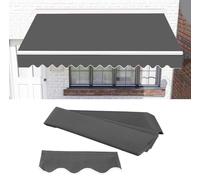 Tenda da sole a scomparsa manuale, in tessuto, per patio, esterni, protezione UV, impermeabile, 69 x 3 m, grigio scuro, ideale per terrazze e giardini