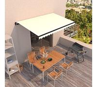 Tenda da sole a scomparsa manuale per esterni, balconi, 450 x 300 cm, crema perfetta per protezione solare e decorazione della casa