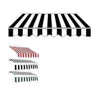 Tenda da sole a scomparsa manuale, per esterni, terrazza, giardino, impermeabile, protezione UV, 6,5 x 2 m, colore nero, ideale per proteggere dal sole e ombreggiare