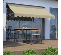 Tenda da sole a scomparsa, regolabile, per esterni, per balcone, telaio telescopico, tessuto resistente ai raggi UV, facile installazione, colore beige, 250 x 100 cm