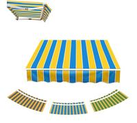Tenda da sole a strisce blu in tessuto retrattile resistente all'acqua, protezione dai raggi UV, copertura di ricambio in tela 30,5 x 25,4 m, per spazi esterni (40,6 x 16,5 cm)