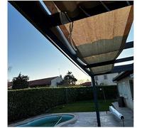 Tenda da Sole A Vela Tenda da Sole Rettangolare in Tessuto per Esterni con Protezione UV per Pergola Patio Giardino Cortile, Beige, 0.8x9m(31.5" x29.5')