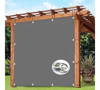 Tenda da sole antivento per esterni, 1,6 x 2,6 m, colore grigio chiaro, con corda inclusa, per ringhiere del balcone e giardino, resistente ai raggi UV e facile da installare