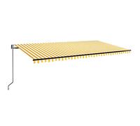 Tenda da sole automatica con sensore di vento, 600 x 350 cm, protezione UV gialla e bianca, impermeabile, facile installazione, baldacchino per patio, giardino e balcone