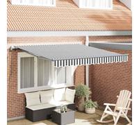 Tenda da Sole Automatica con Telecomando, Tessuto Antracite e Bianco 300x250 cm, Alluminio Verniciato a Polvere, per Patio Giardino Balcone, Ombreggiatura UV e Design Moderno