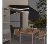 vidaXL Tenda da Sole Automatica LED Sensore Vento 3,5x2,5 m Antracite