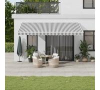 Tenda da sole automatica per terrazzo, estensibile elettricamente, 500 x 350 cm, protezione UV, idrorepellente, antracite/bianco