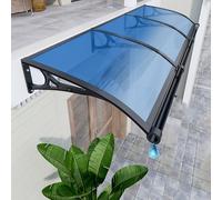 Tenda da sole blu per porta, 60 x 210 cm, in policarbonato, protezione dai raggi UV e dalla pioggia, per esterni, grande tenda da finestra resistente alla neve