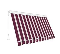 Tenda da sole Cassonata a Caduta in Alluminio Balcone Finestra Soffitto o Parete con Bracci Telo Poliestere 280gr/MQ Impermeabile (BORDEAUX/BEIGE, L200xP250CM)