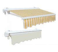 Papillon Tenda da Sole CASSONATA per Balconi con Bracci Bianco/Giallo 300x250 cm