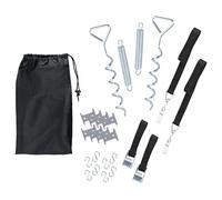 Tenda da sole con fascia temporale, set completo con picchetti a spirale, guinzaglio, molle di trazione, 8 ganci per tenda, camper e tenda con custodia, compatibile con tenda Thule Omnistor