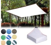 Tenda da sole con occhielli, 3 x 5 m, colore bianco, effetto ombreggiante al 95%, materiale HDPE, ideale per balconi, giardini, recinzioni, recinzioni, protezione dal vento, telone
