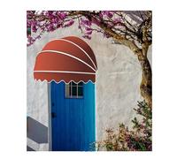 Tenda da sole curva francese per esterni, resistente ai raggi UV, pieghevole, 135 cm, copertura emisferica per porte anteriori/posteriori, perfetta per bar e decorazioni