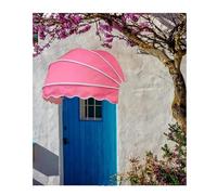 Tenda da sole curva francese per porte e finestre, tenda semisferica pieghevole, tenda a cupola in tela anti-UV, copertura per porta anteriore/posteriore, decorazione per patio e bar (diametro 145 cm)