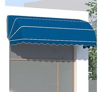 Tenda da sole curva francese retrattile, 100 x 60 x 60 cm, blu, protezione UV e pioggia, parasole pieghevole per bar, ristorante, venditore ambulante, riparo resistente alle intemperie