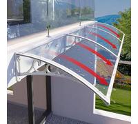 Tenda da sole curva per esterni, copertura in policarbonato resistente ai raggi UV, 100 x 120 cm, impermeabile, per porta anteriore/posteriore, 3 opzioni di colore, protezione dalle intemperie