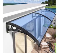 Tenda da sole curva per finestra, impermeabile, resistente ai raggi UV, in policarbonato con telaio in alluminio bianco (150 x 180 cm), perfetta per la protezione esterna della casa e lo stile