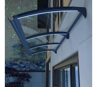 Tenda da sole curva per veranda resistente, protezione UV e pioggia, tetto in policarbonato, supporto in polipropilene, 90 x 120 cm, scudo per esterni per terrazze