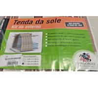 Tenda da sole da balcone SANGIORGIO da esterno 1,4 mt x 3,5 mt beige e marrone